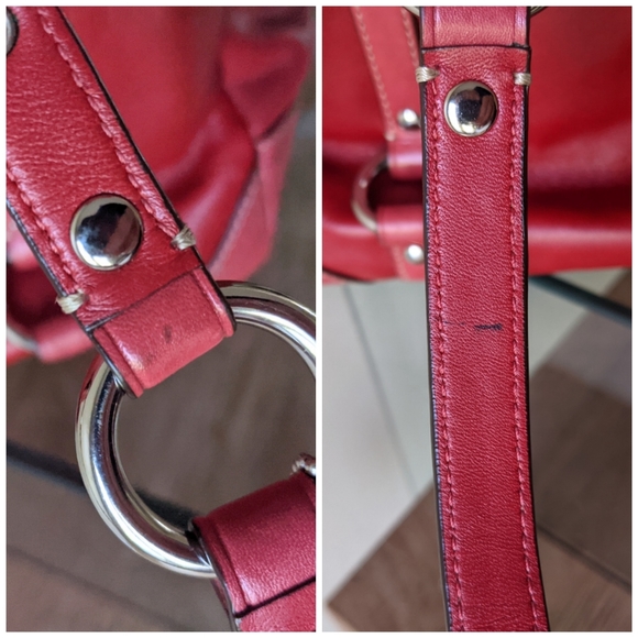 Coach Red Leather Gallery Lunch Shopper Tote - Picture 7 of 13